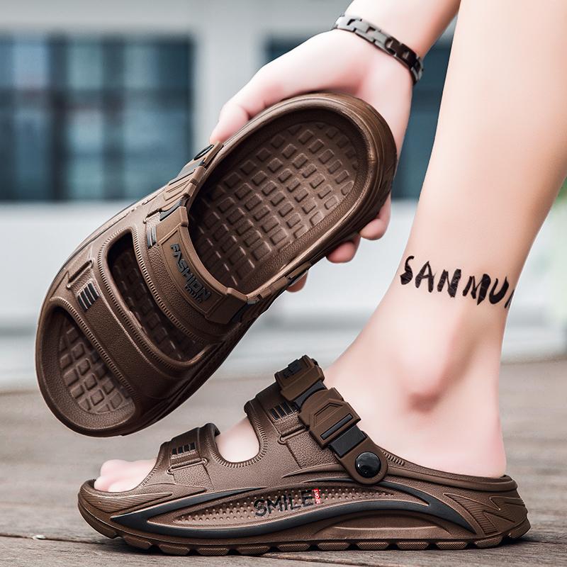 Summer Men's Sandals Outdoor Wear Dual-purpose Slippers Soft Sole EVA Anti Slip Beach Sandals