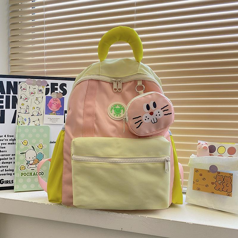 

Girls and Boys Dual-Shoulder Bag for Kindergarten - Cute Student Backpack Strap Pendant - Children s Backpack small рожевий