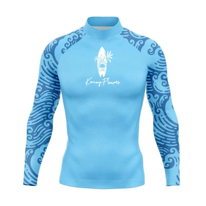 Herren UV-Schutz Rash Guard Langarm Badeshirt Surfen Tauchen Schwimmen Wassersport im Freien XXS