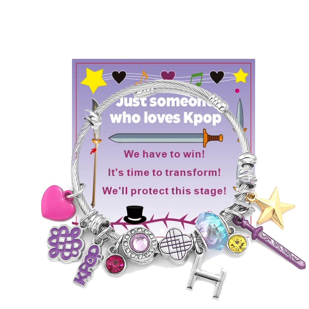 Kpop Dämonenjäger Perlen Cartoon Anime Armband Anhänger Perlen DIY Armband Armreif Mädchen Schmuck Kinder Geschenke