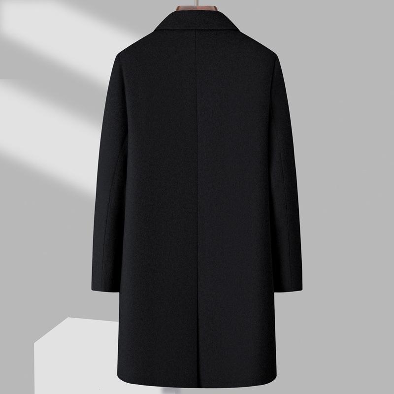 Wool Blend Men's Mid-Length Trench Coat - 2025 Autumn/Winter Collection