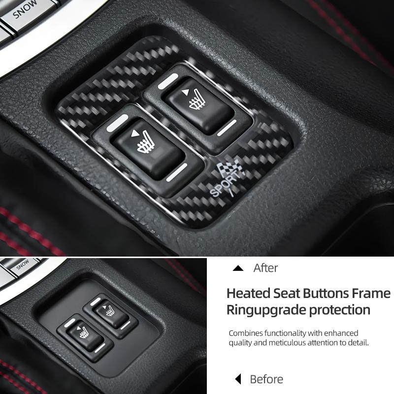 For Subaru BRZ/Toyota GR86 2013-2020 Carbon Fiber Car Interior Center Console Seat Heating Trim Sticker Tuning Decor Accessories