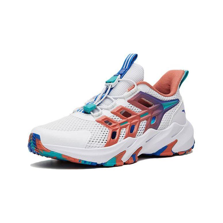 Anta Kids Mesh Non-Slip Shock Absorbing Wear-Resistant Casual Shoes Kids Sneaker White Red 312326912-1