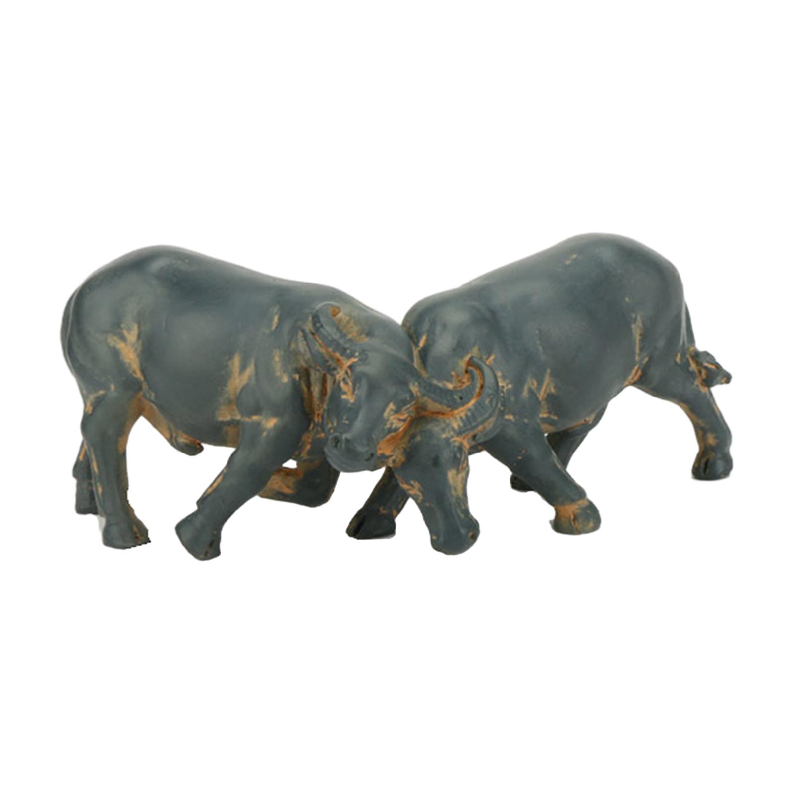 

Buffalo Statue Fish Tank Realistic Decorative Miniature Buffalo Figurine for Desktop Indoor Outdoor Living Room Fairy Garden Car