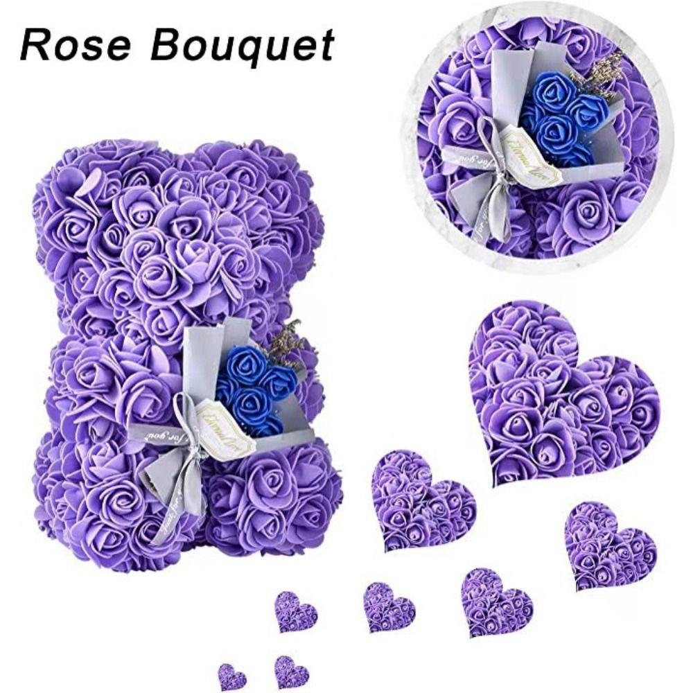 With LED Strip Artificial Teddy Rose Girlfriend Women Anniversary Bear  Wedding Party Supplies