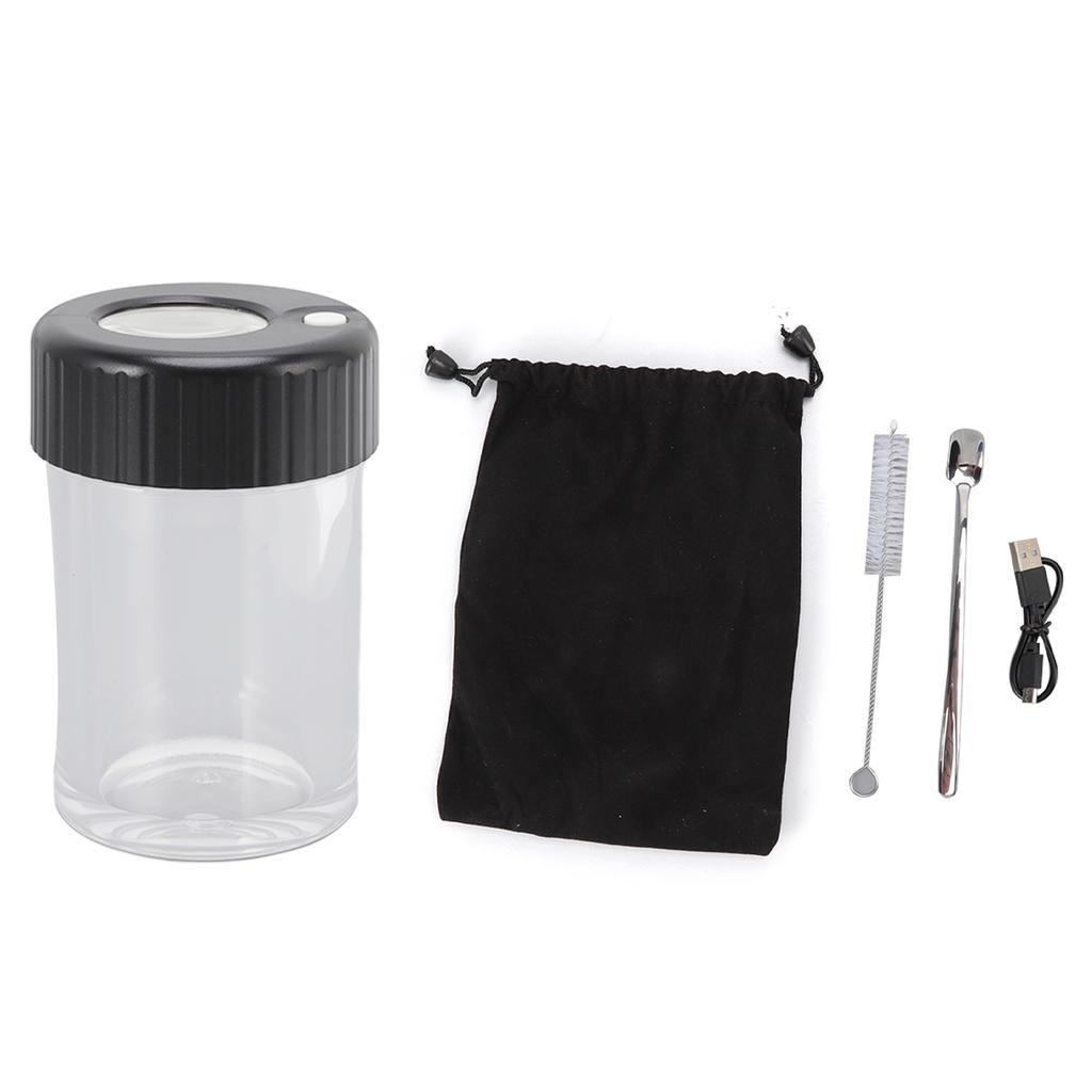 Magnifying Viewing Jar Multifunction Waterproof Magnifying Glass Storage Jar with LED Light for