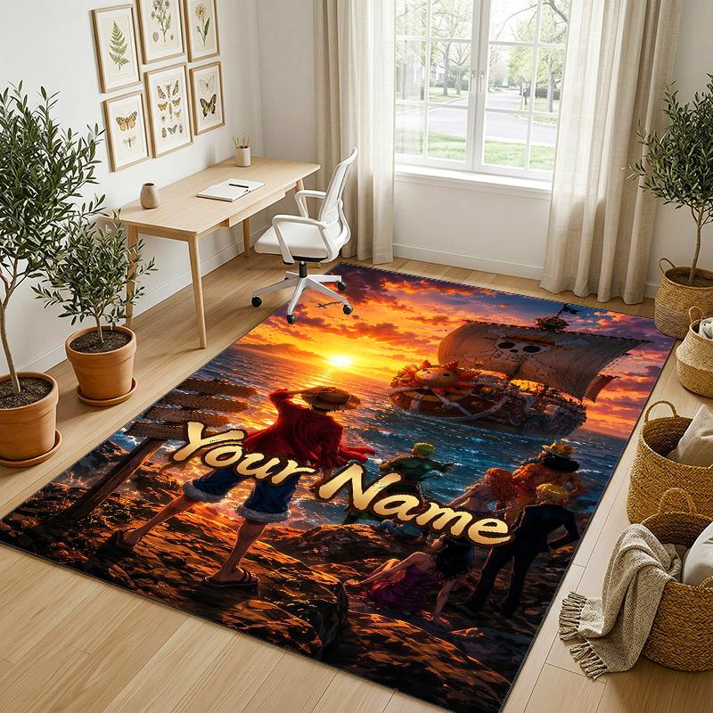 Personalized Crystal Velvet Carpet,One Piece Custom Printed Name, Plush Area Rug For Home Indoor Decor