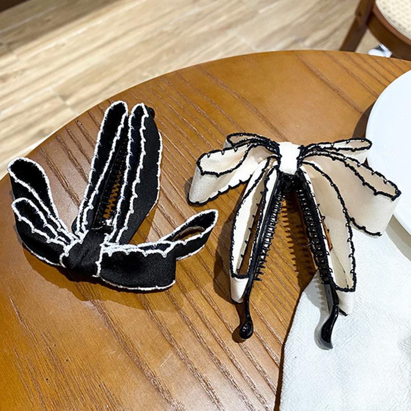 Bow Banana Clip For Women Girls Sweet High Ponytail Fixed Hair Clip Elegant Hairpin Headwear Simple Hair Accessories