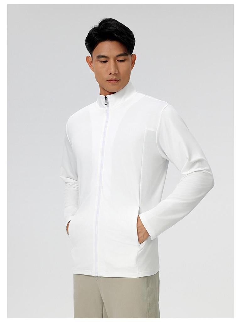 Windproof Quick-Dry Long Sleeve Running Jacket - Men's Thin Stand Collar Sports Cardigan for Spring & Autumn Outdoor Training