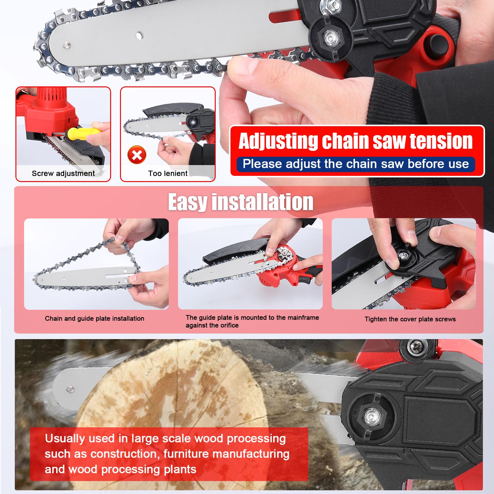 

Lithium Chainsaw Chain and Guide Plate Set Electric Chain Saws Guide Bar Sawchain Kit Wood Cutting Power Tool