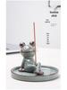 Zen Frog Ceramic Incense Burner and Holder - Ge Kiln Style for Home or Office Decor