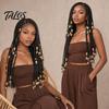 Talos 60 Piezas Accesorios para Cabello de Rastas, Cuentas de Agujero Grande para Trenzas Gruesas y Rastas, Multicolor Textura de Madera Imitación Adultos Niños