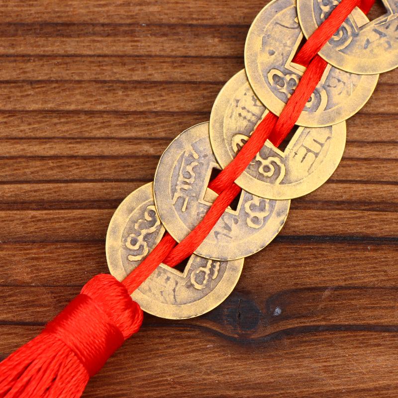 Gourd-Shaped Copper Coin Decorative Item, Entrance Hall Bathroom Auspicious Charm Pendant For Prosperity Of Wealth