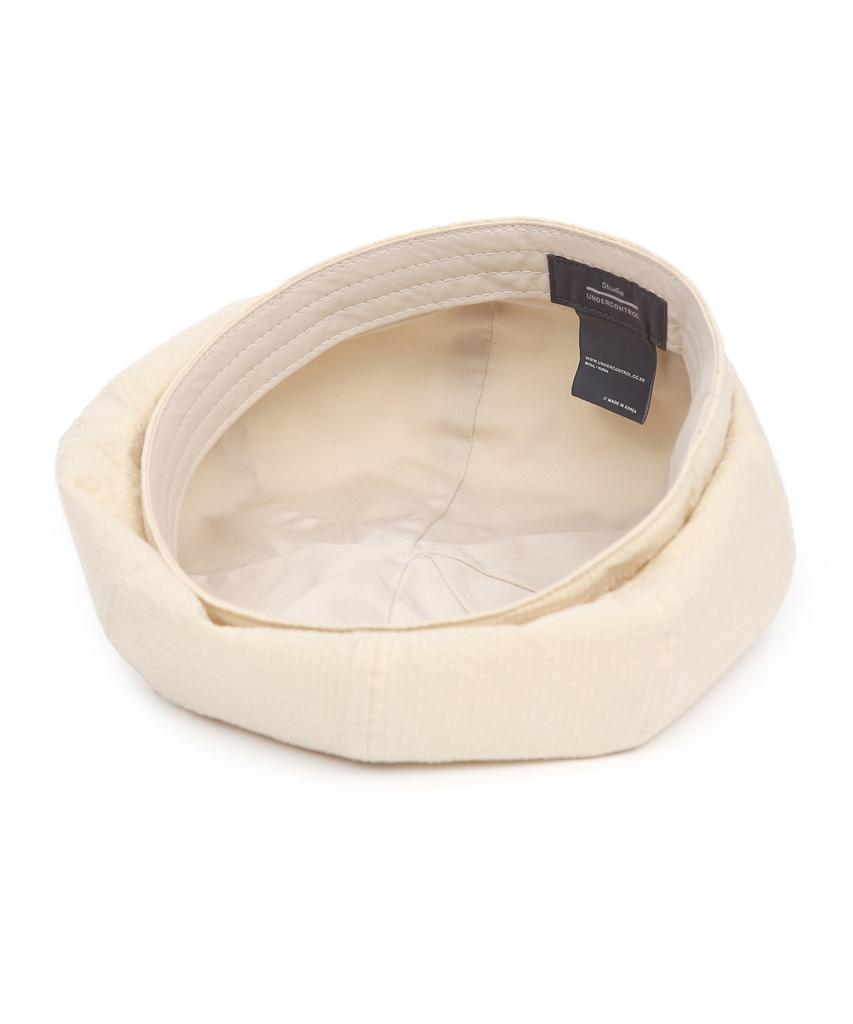Eondeokeonteulolseutyudio Summer Beret Bread Beret / Bubble Seersucker / Beige