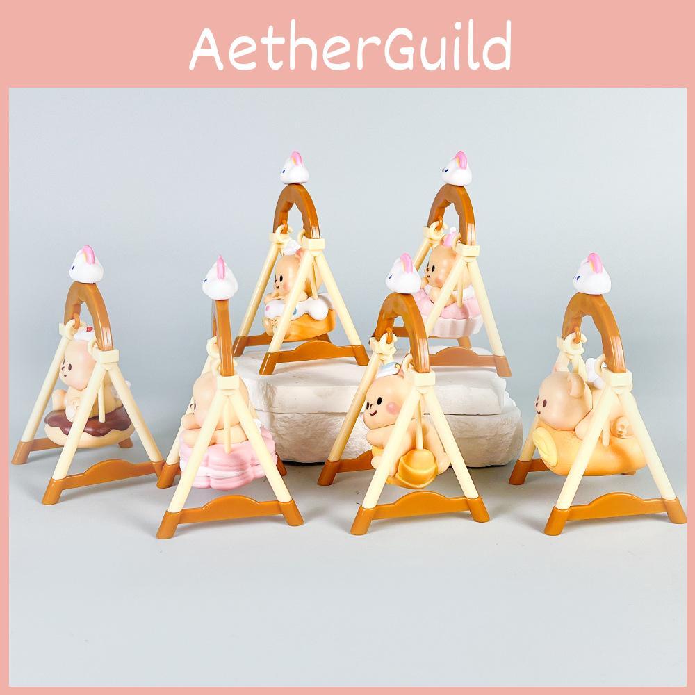 Bear Butter Yellow Swing Action Figure With Pvc Material For Gift And Collection