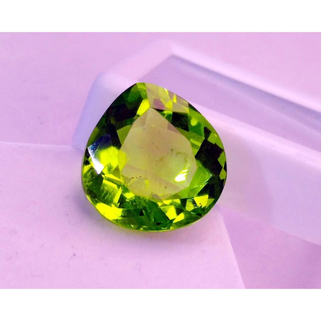 10-12 Ct Natural Peridot Green Pear Cut Stunning Certified Loose Gemstone