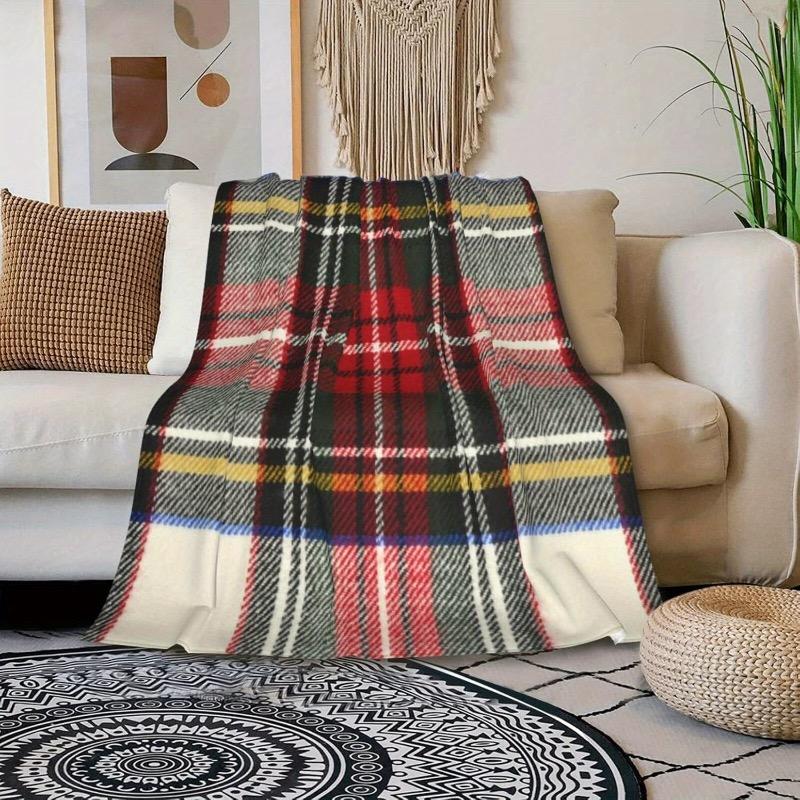 Ultra-Soft Scottish Plaid Blanket Cozy Warm Throw for Bedroom Living Room All Season Best Gift for Travel Picnic