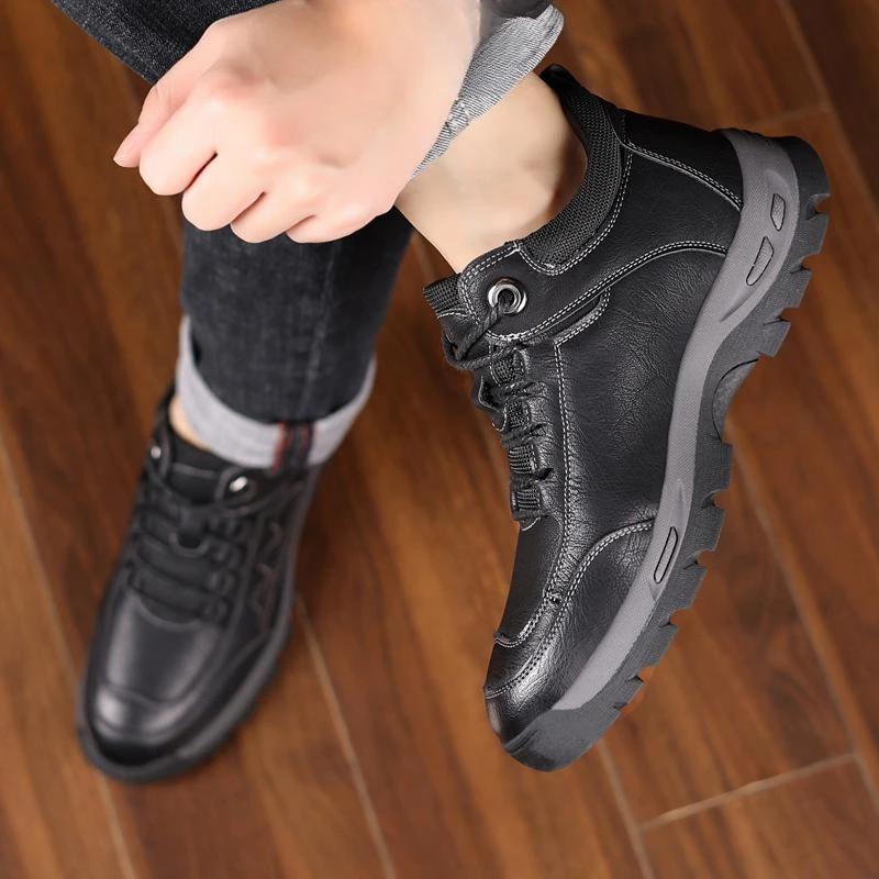 Golden Sapling Winter Men's Boots Retro Leather Outdoor Shoes for Men Platform Footwear Tactical Leisure Tooling Boot