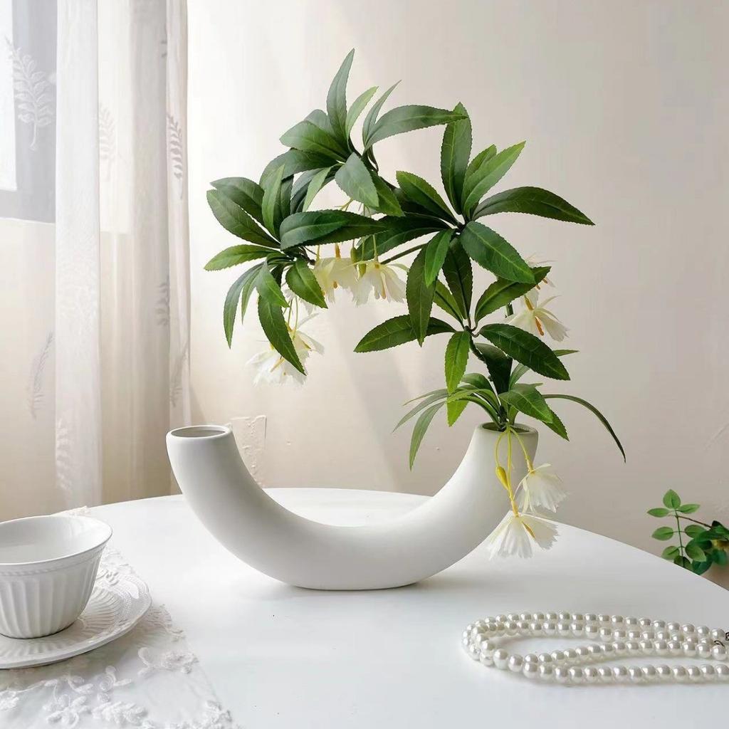 3D Printed Fake Water Banyan with Flowers Modern Home Decor Artificial Plant for Dining Room