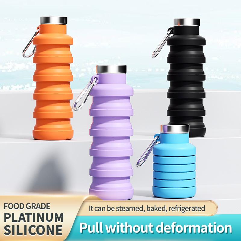 Silicone folding kettle running fitness portable water bottle outdoor sports water cup travel cup