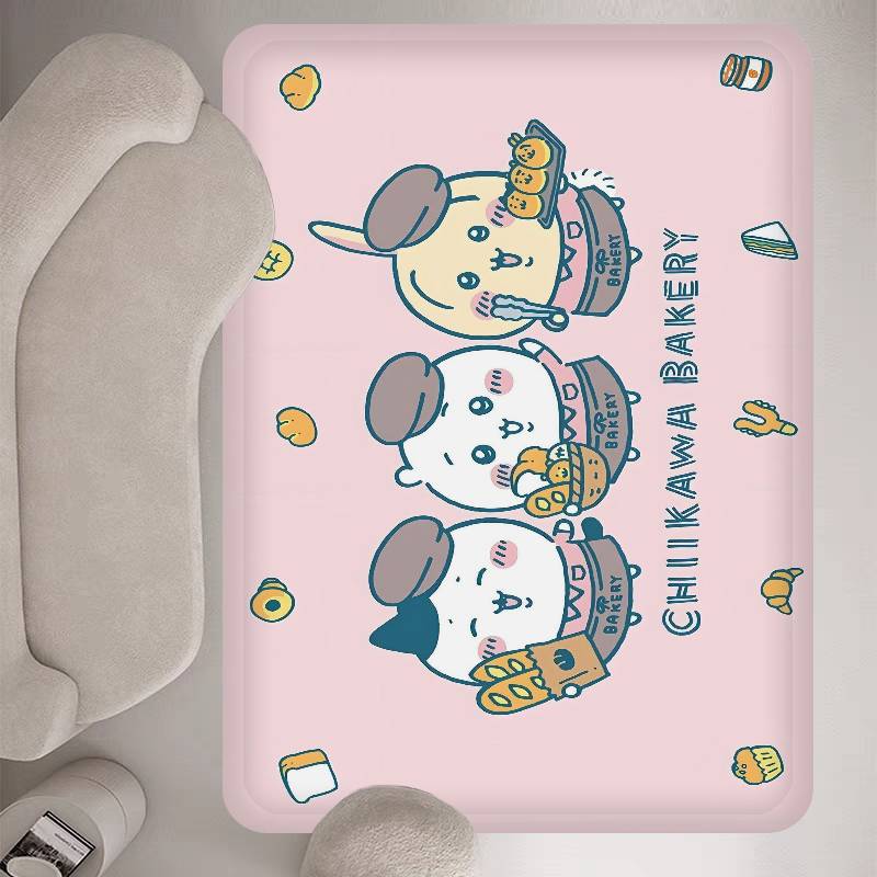 Cartoon C-Chiikawas Bathroom Mat Anti-slip Absorb Water Long Strip Cushion Bedroon Mat Welcome Doormat