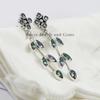 Mystic Topaz 925 Sterling Silver Dangle Stud Earrings, Handmade Floral Vine Design