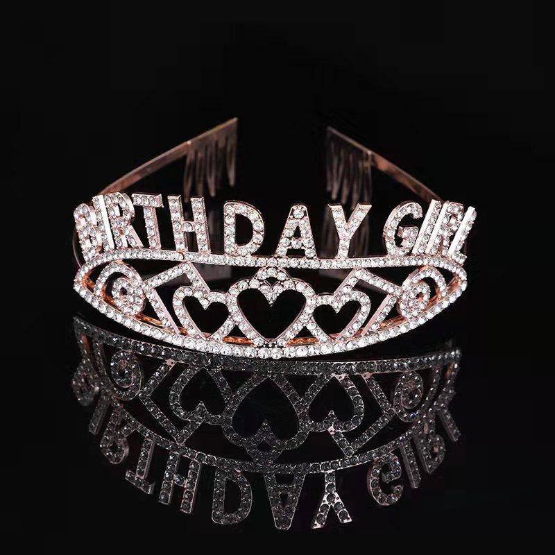 BIRTHDAY GIRL Queen Love Birthday Crown Ceremony Belt Ribbon Shoulder Strap Party
