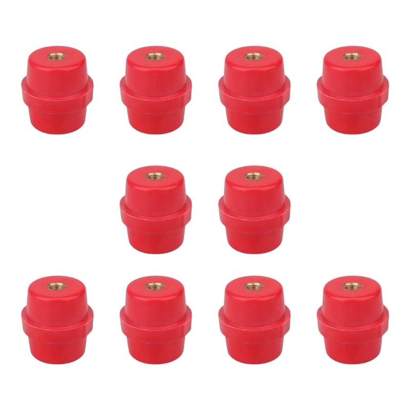 10Pcs 8mm High Low Voltages Insulation Column High Strength Busbar Insulator Supporter Polyester Standoff Insulators