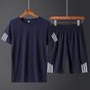 Men's Plus Size Summer Sports Suit: Crew Neck Quick-Dry T-Shirt & Shorts for Running Fitness