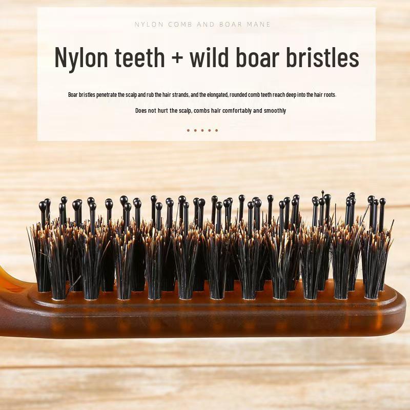 Compact Travel Boar Bristle Hair Brush for Styling Curly Hair