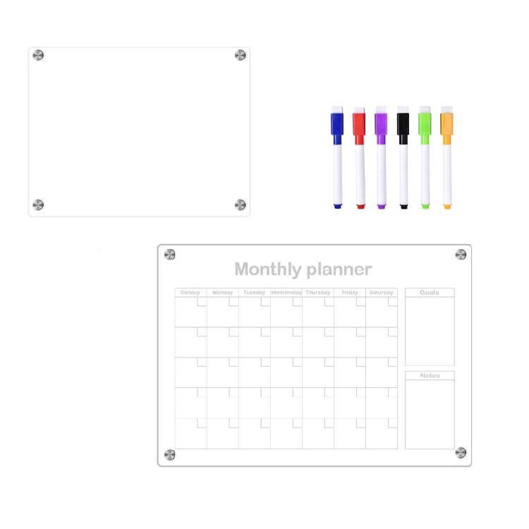 Magnetic Weekly Calendar for Fridge,Acrylic Board, Plan Your Week Ahead