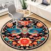 1pc Birds, Flowers Office Round Rug, Non-slip, Soft and Durable Office Rug for Interior Decoration, Perfect for Office,Decoration Yy260204047