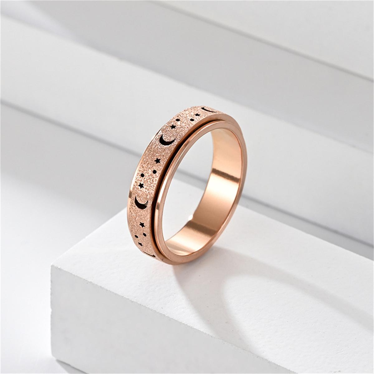 

Classic Frosted Stainless Steel Moon and Star Rings for Men Resistant To Stress and Anxiety Exquisite Simple Ring Accessories 12
