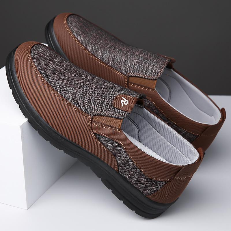 

Мужские низкие туфли Old Beijing Cloth 2024 Весна/Осень - дышащие, повседневные туфли Daddy 40 верблюд