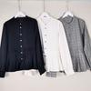 Order Work Clothing All-Match Small Stand Collar Pleat and Waisted Skirt Silm Slim Looking Anti-Aging Long Sleeves Shirt for Women Spring & Fall