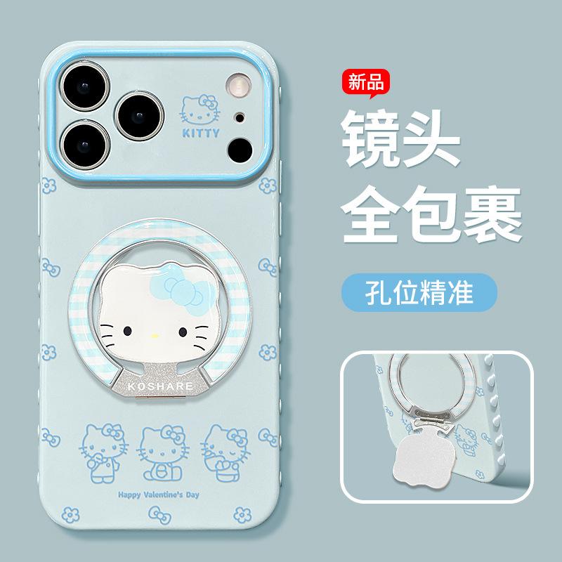 Applicable to Apple 11promax mobile phone case 11 bracket bracelet iphone11 cute flower cat 11 large window