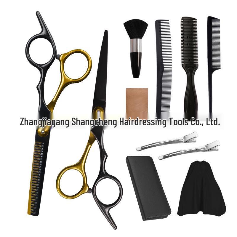 Professionelles Friseur-Barbier-Scherenset: Flache Schneide- & Ausdünnschere für den Heimgebrauch