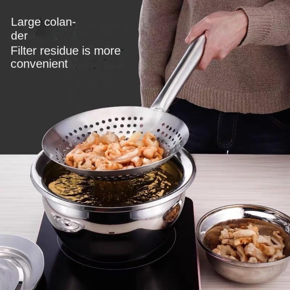 Long Handle Oil Flour Noodle Dumplings Sieve Thickened Mesh Strainer Colander  Kitchen Tools