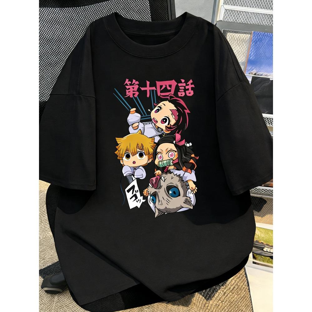 

2026 New Cotton Summer Tshirt for Unisex Demon Slayer Anime Unisex and Women Tshirt Street Fashion Casual Top Cotton Harajuku Y2K L