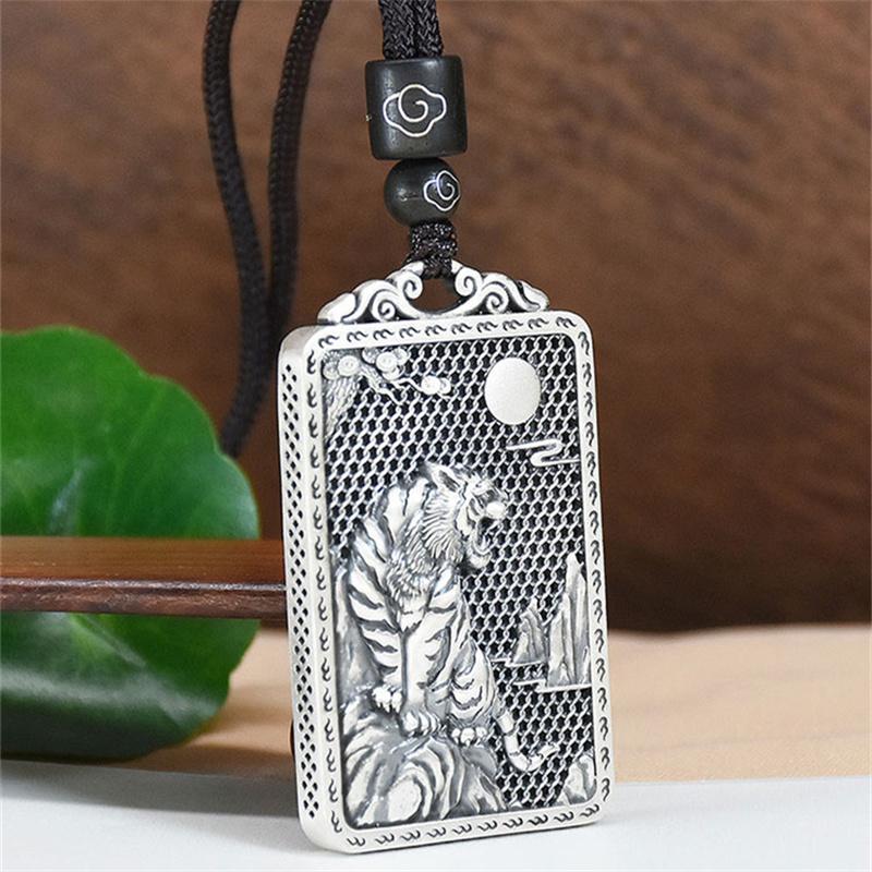 Retro náhrdelník s přívěškem s tygřím přívěškem Pánské šperky Mighty Animal Amulet Náhrdelník pro požehnání přítele k narozeninám