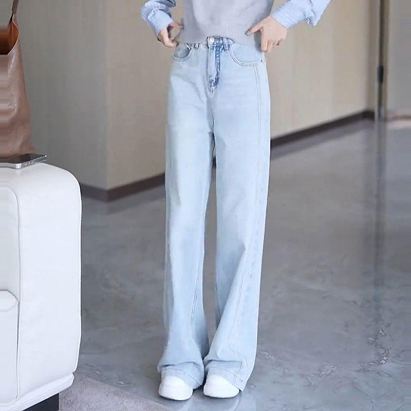 

2026 Spring Loose Jeans & Versatile Fake Two-Piece Long-Sleeve Top Set XL (115-130 lbs)