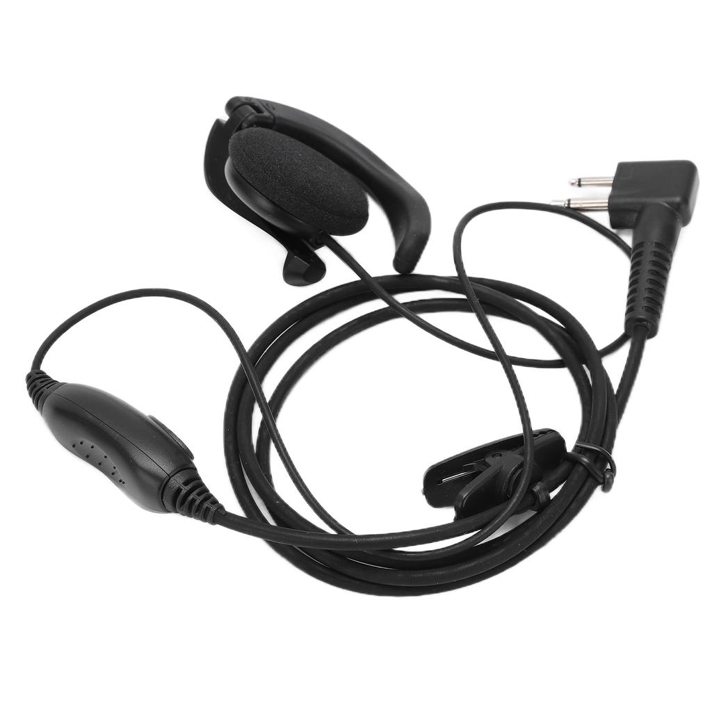 Walkie Talkie Headset Intercom 2 Way Radio Black Earphones Universal Audio Receiving System