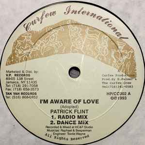 

12inch Record PATRICK FLINT Im Aware Of Love HPCC002 Curfew Internat 1993 US Reggae Ska Dub Used