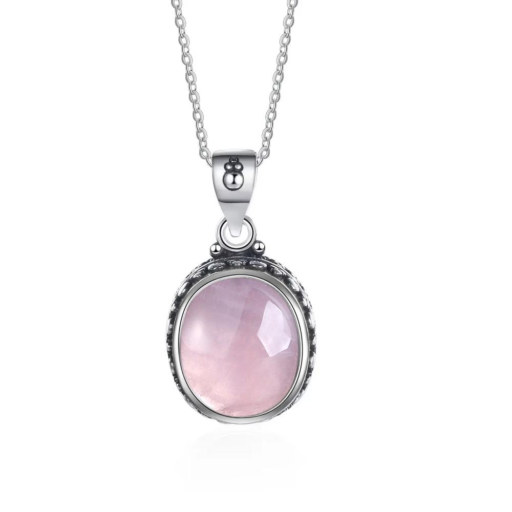 925 Silver Natural Rhodochrosite Pendants Necklace Tiger Eye Necklace Silver Pendants 925 With Chain For Women Men