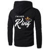 Printing Her King or His Queen Lover Hoodies Harajuku Fashion Casual Womens Men Clothing Lovers Sweatshirt  Couple Hoodies