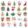 50pcs Xmas Santa Claus Waterproof Reusable Graffiti Stickers For Luggage Case Decor