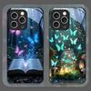 Beautiful Forest Butterfly Book Printed Tempered Glass Phone Case for iPhone 17 16 Pro Max 15 14 13 12 11 Mini XS XR 7Plus Cover