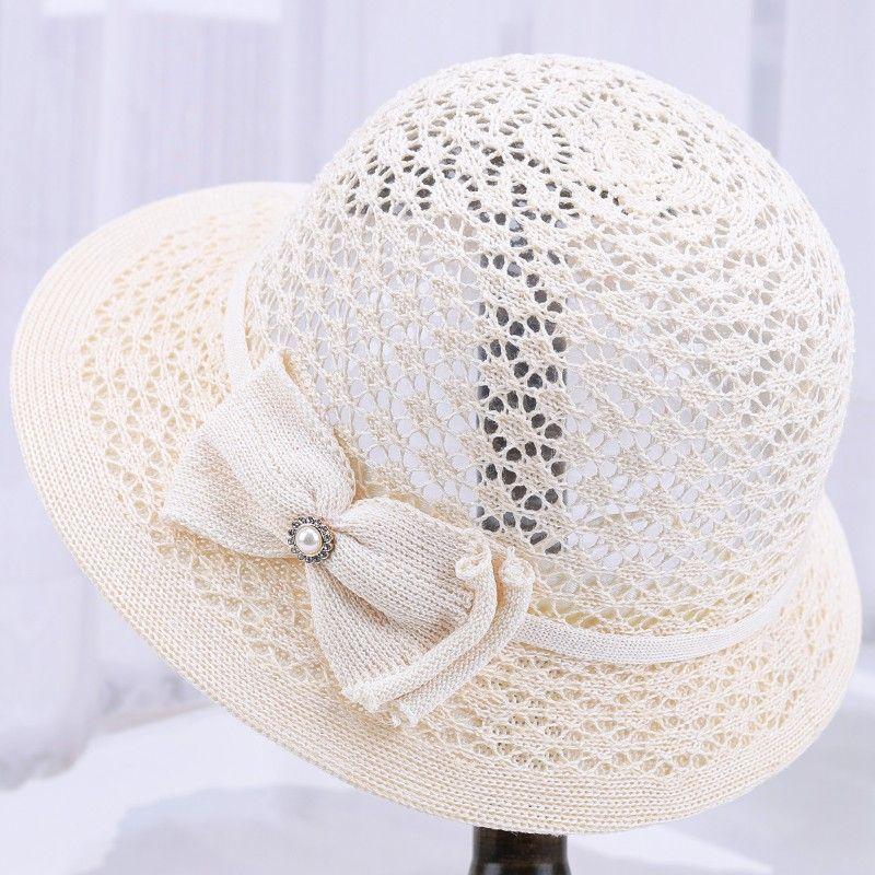 Hat Women's Basin Hat Sun Hat Crochet Hollow Sunscreen Mesh Breathable Cool Hat Sun Hat Spring and Summer
