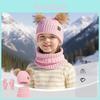 Kids Knit Hat Set With Earmuffs And Neck Warmer For Winter Outdoor Warmth Kids Accessories