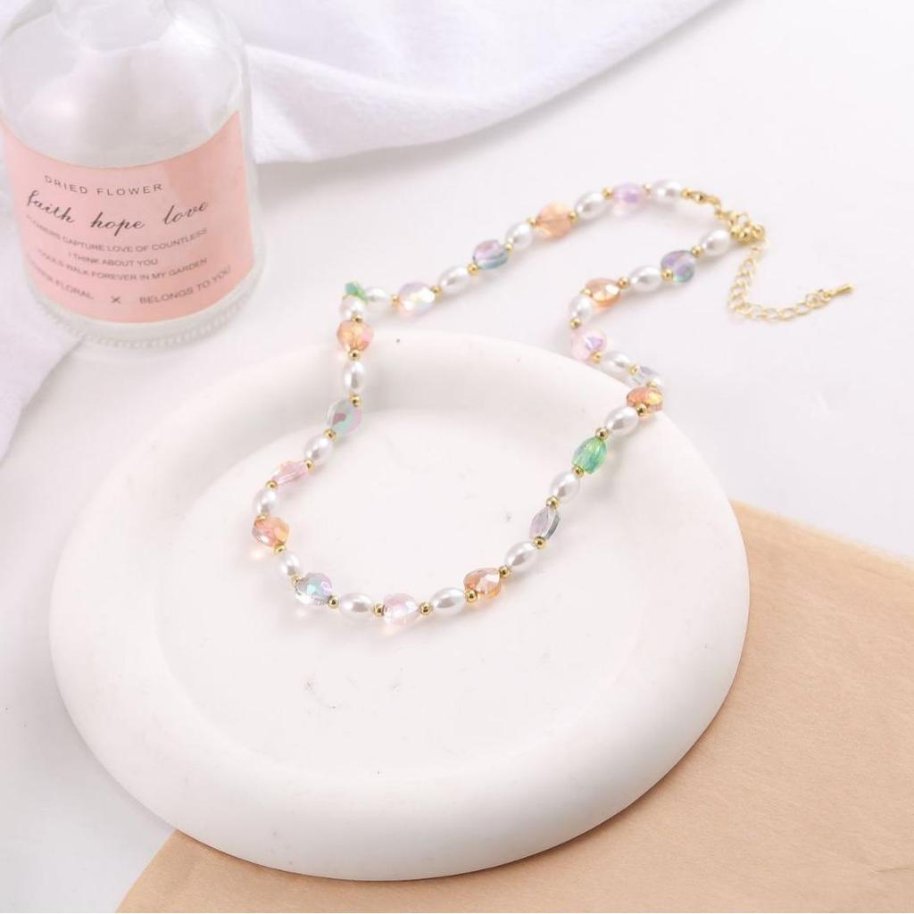 Mori Style Korean Crystal Necklace – Fresh & Sweet High-End Fashion Jewelry